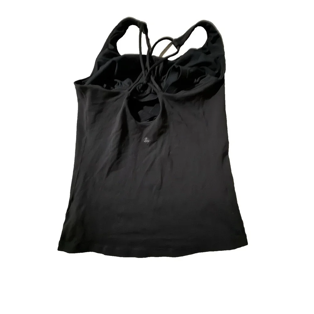 Prana Women's Size Small Black Yoga Tank Top With Built in Bra